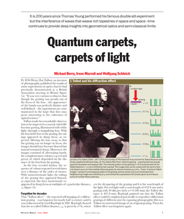 Quantum Carpets, Carpets of Light