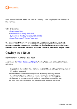 Cowboy”? Find 21 Synonyms for “Cowboy” in This Overview