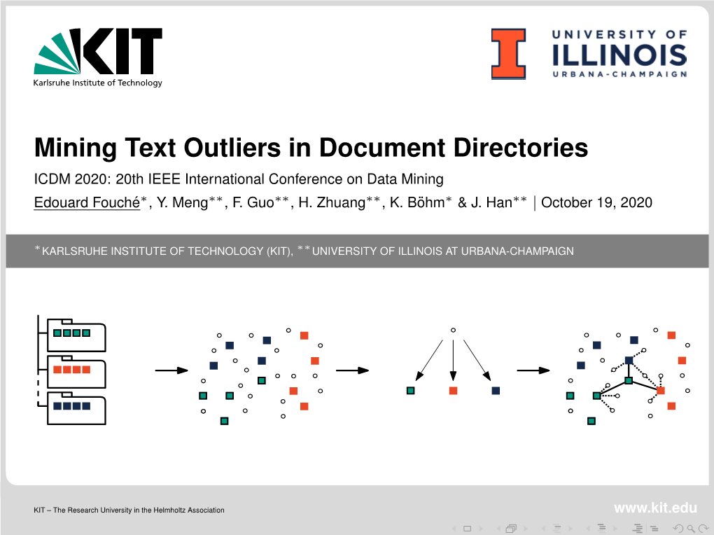 Mining Text Outliers in Document Directories ICDM 2020: 20Th IEEE International Conference on Data Mining Edouard Fouche´ ∗, Y