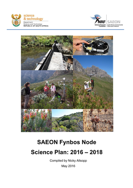 SAEON Fynbos Node Science Plan: 2016 – 2018