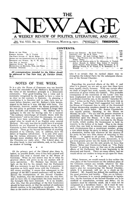 New Age, Vol. 8, No.19, Mar. 9, 1911