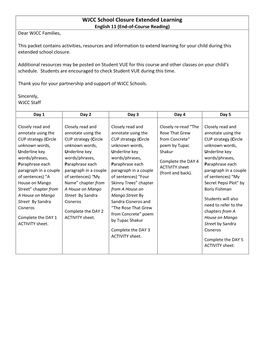 English 11 Reading Closure Lesson Plans