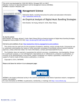 An Empirical Analysis of Digital Music Bundling Strategies