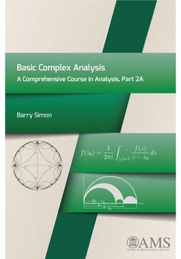 Basic Complex Analysis a Comprehensive Course in Analysis, Part 2A