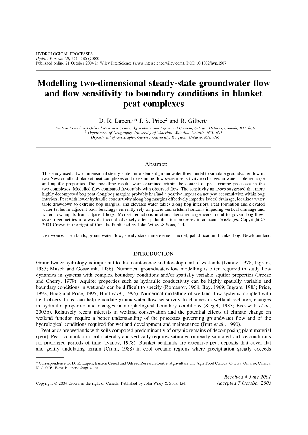 Modelling Two-Dimensional Steady-State Groundwater Flow And