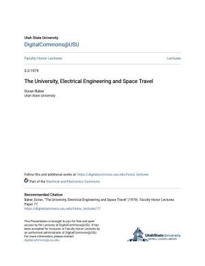 The University, Electrical Engineering and Space Travel