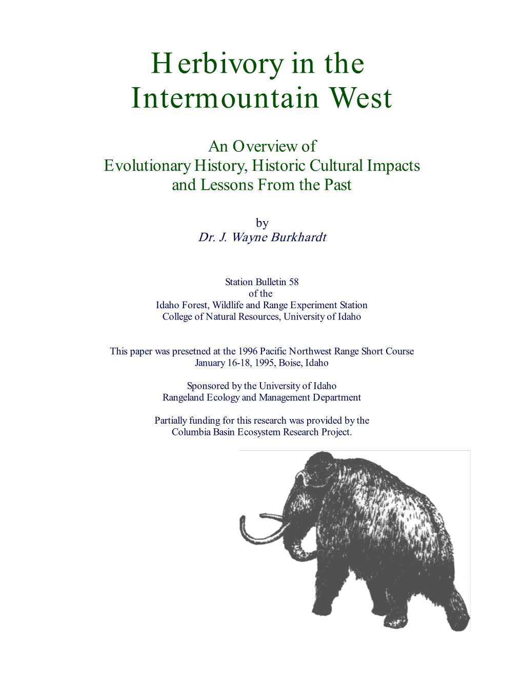 Herbivory in the Intermountain West