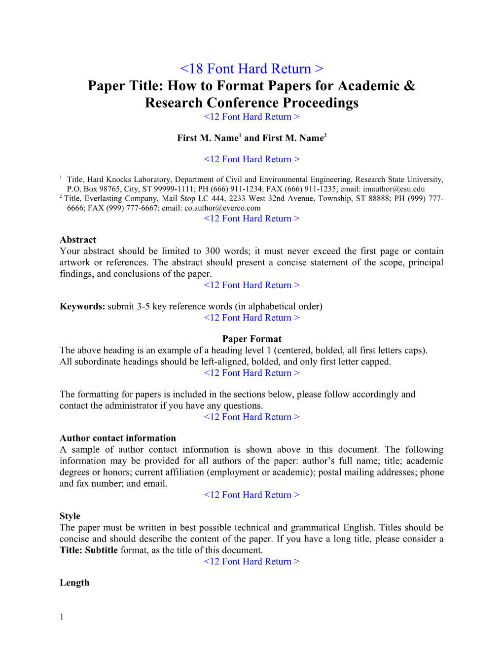 Paper Title: How to Format Papers for Academic & Research Conference Proceedings