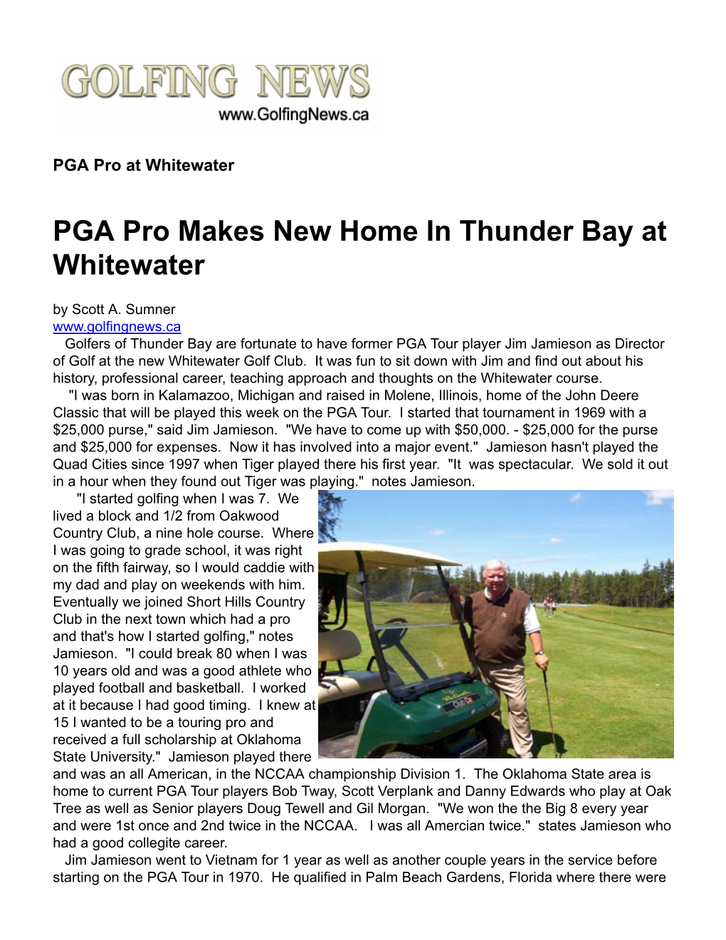 PGA Pro at Whitewater