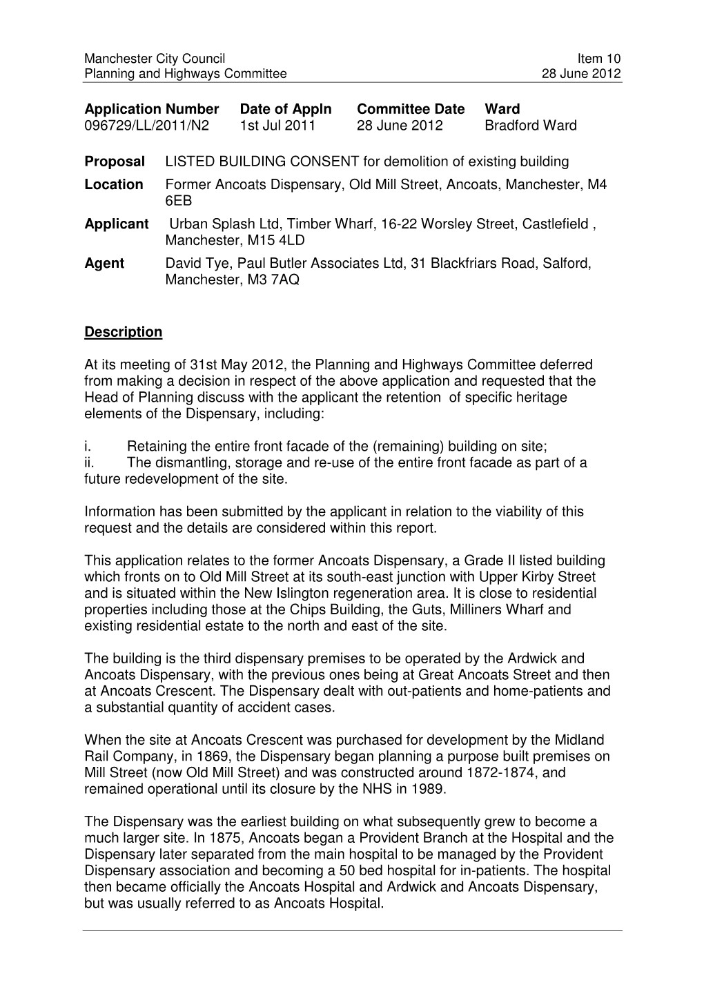10 Planning and Highways Committee 28 June 2012