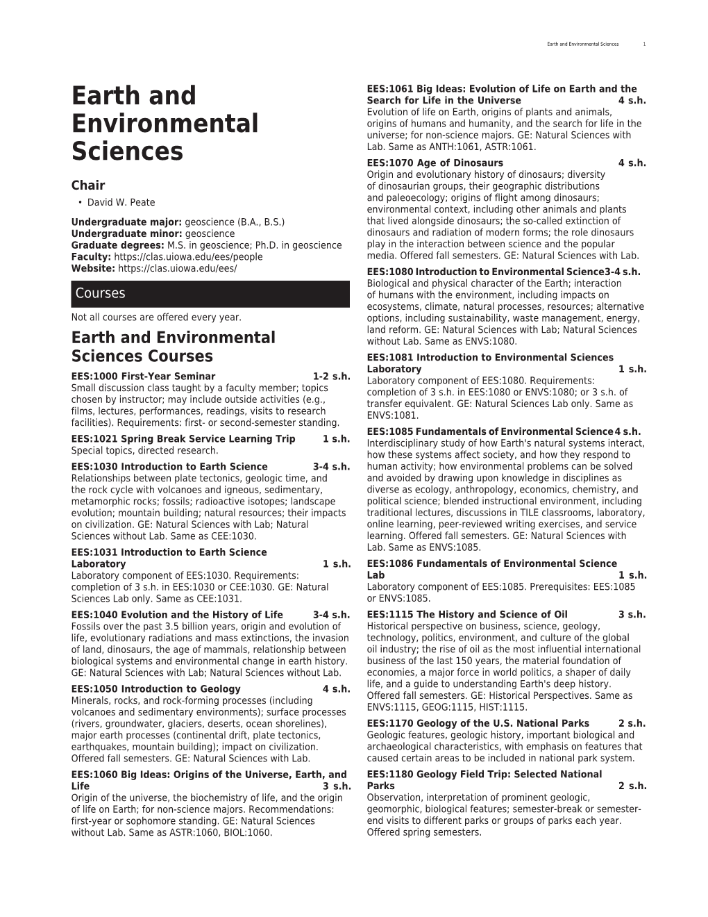 Earth and Environmental Sciences 1