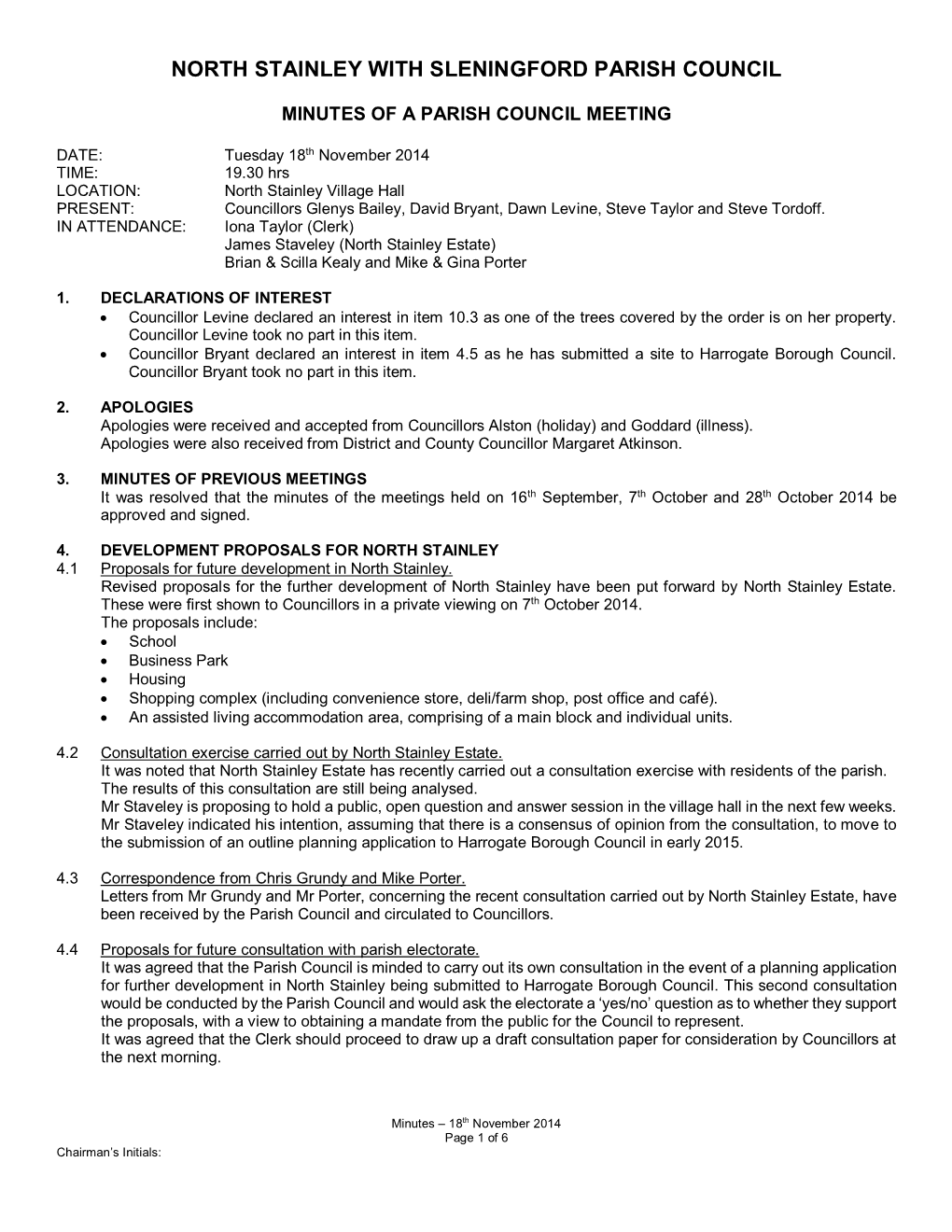 North Stainley with Sleningford Parish Council