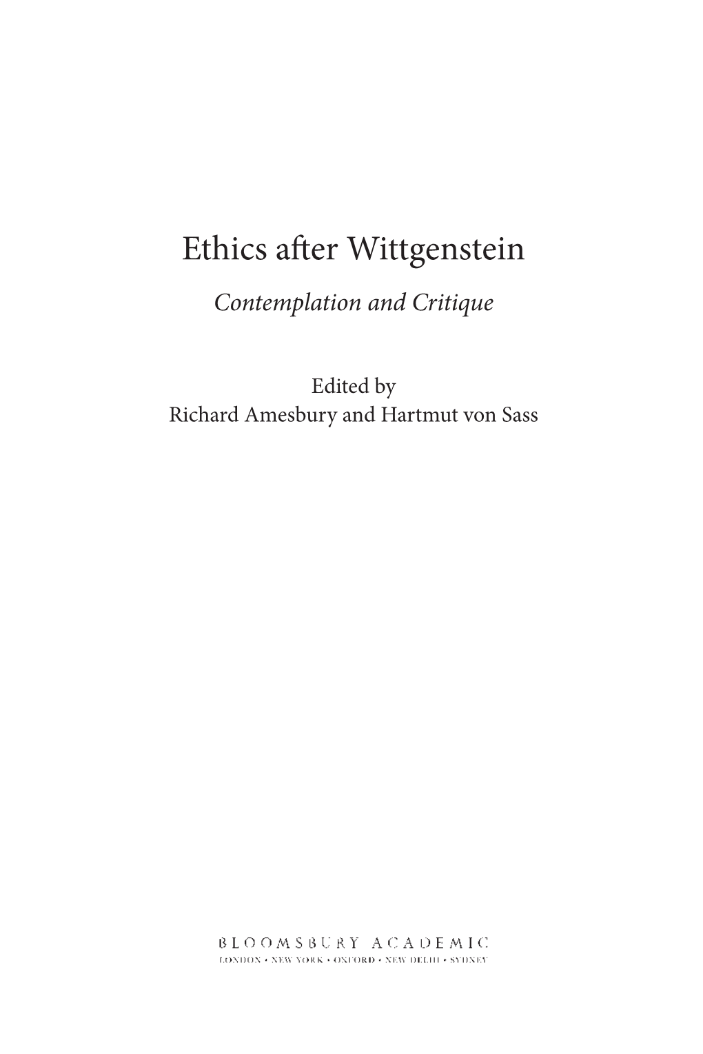 Ethics After Wittgenstein