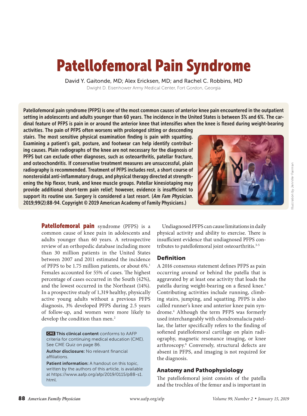 Patellofemoral Pain Syndrome David Y