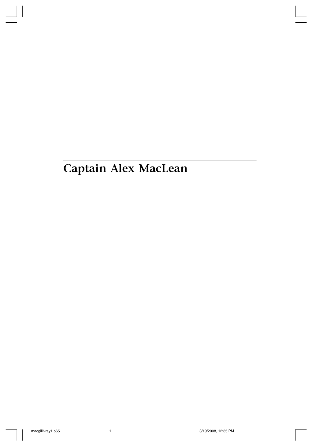 Captain Alex Maclean