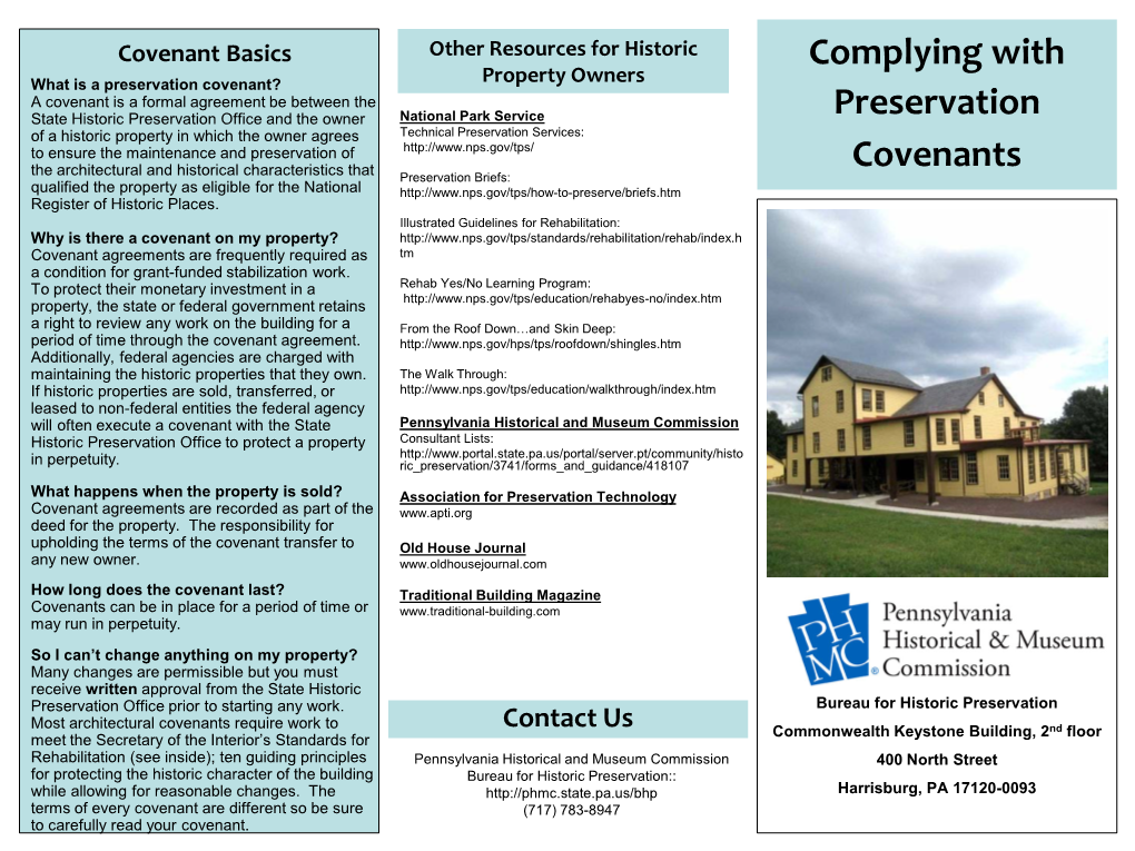 Complying with Preservation Covenants