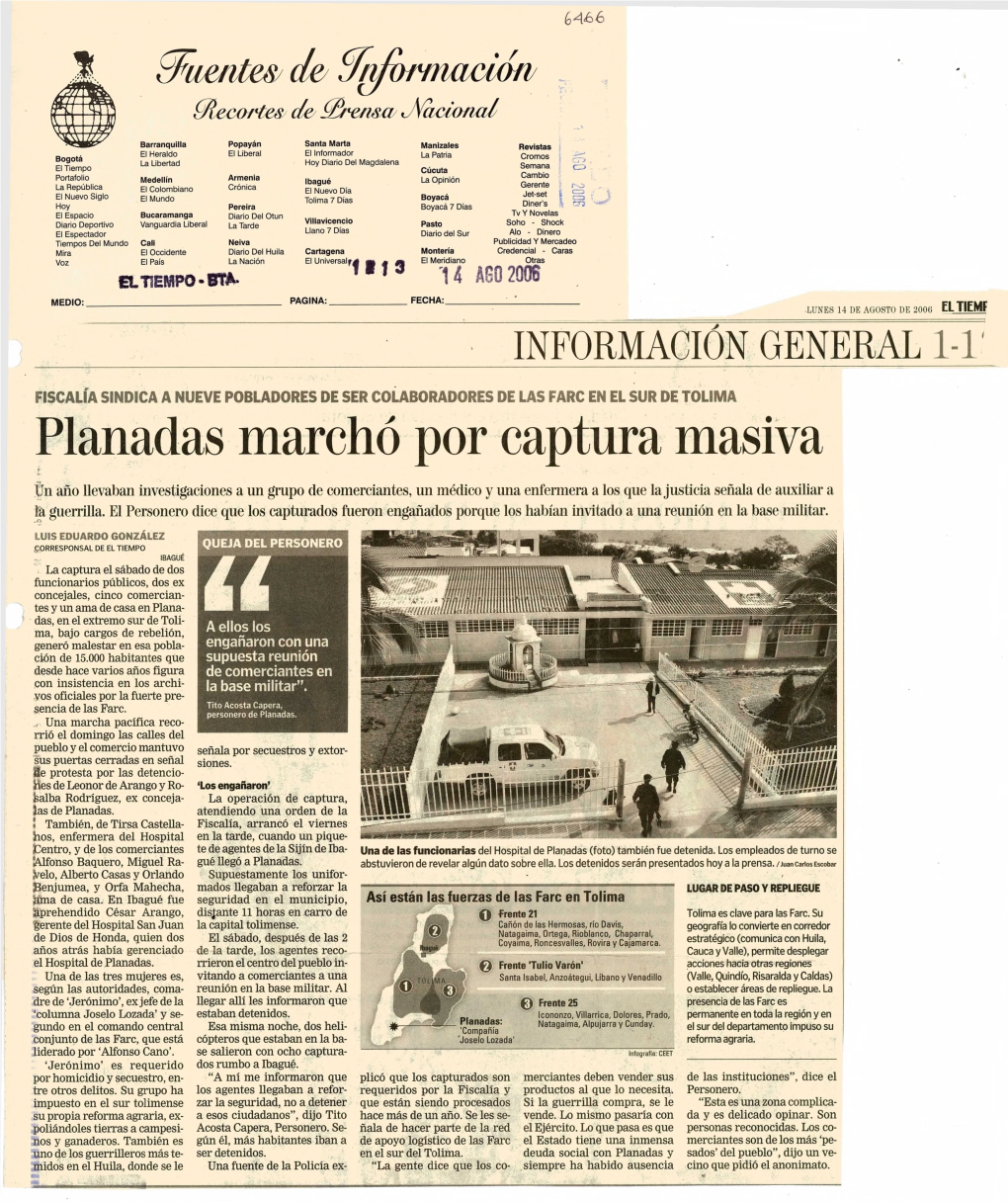 Planadas Marchó Por Captura Masiva