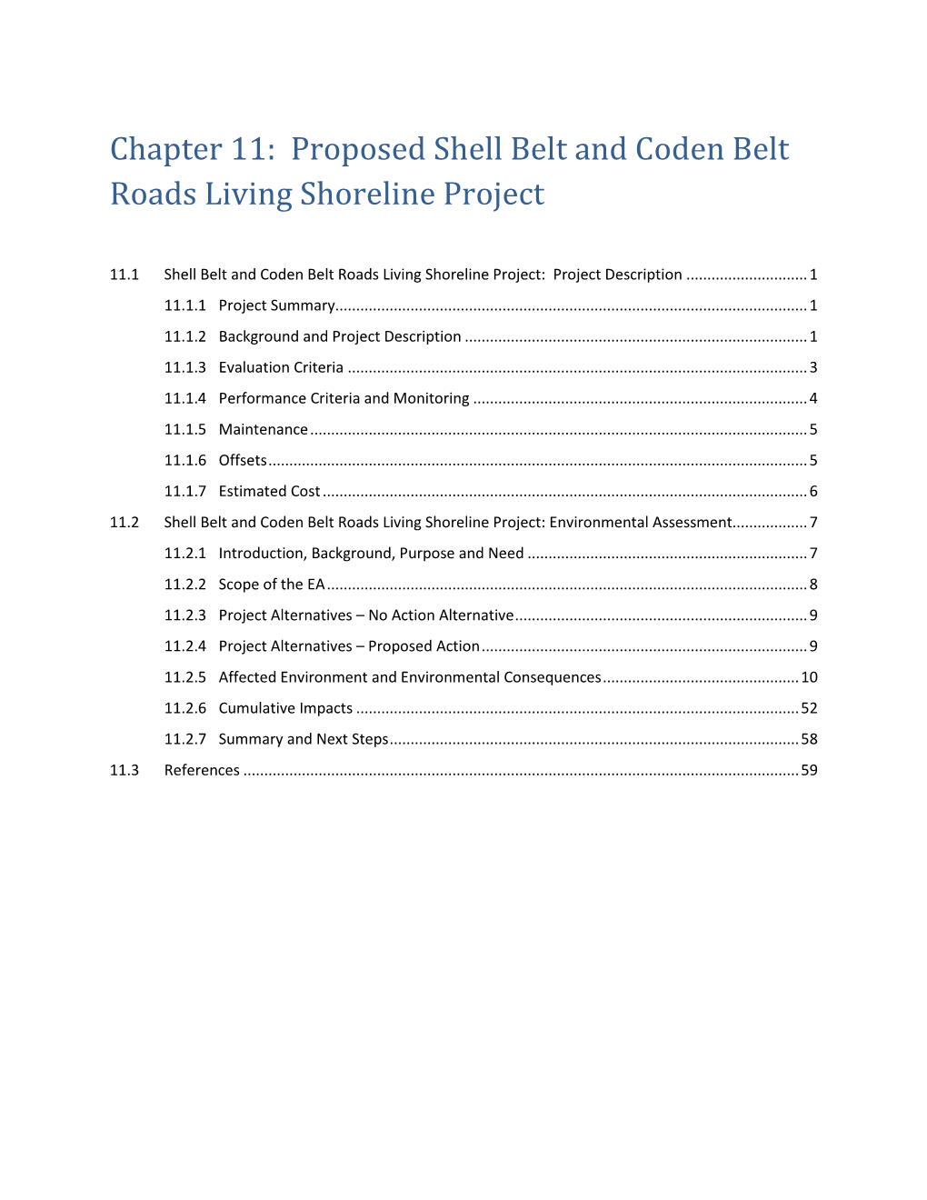 Proposed Shell Belt and Coden Belt Roads Living Shoreline Project