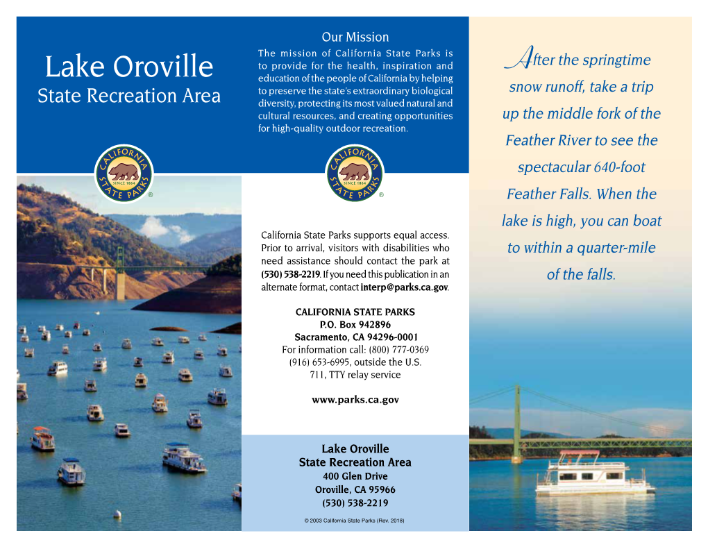 Lake Orovillestate Recreation Area