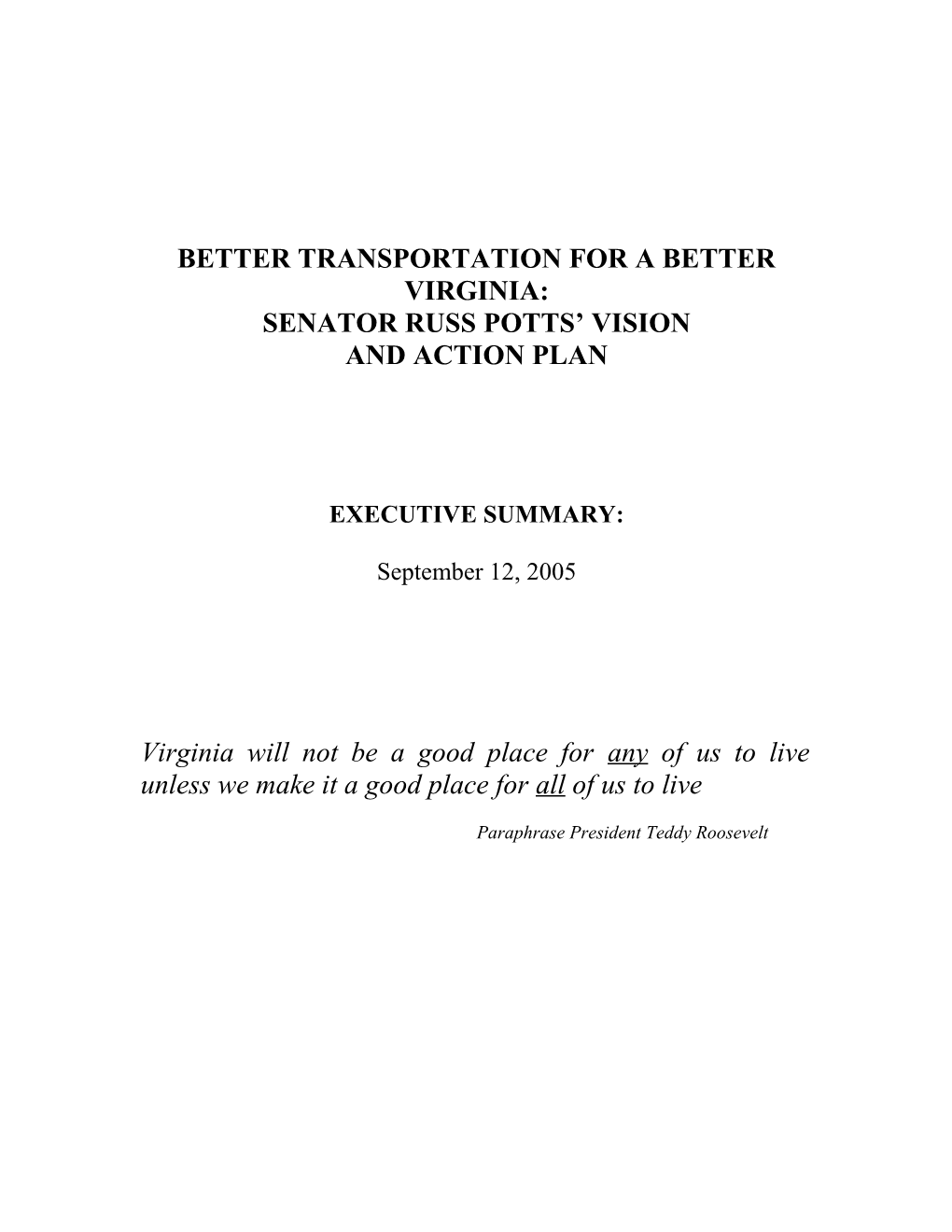 Transportation for a Better Virginia