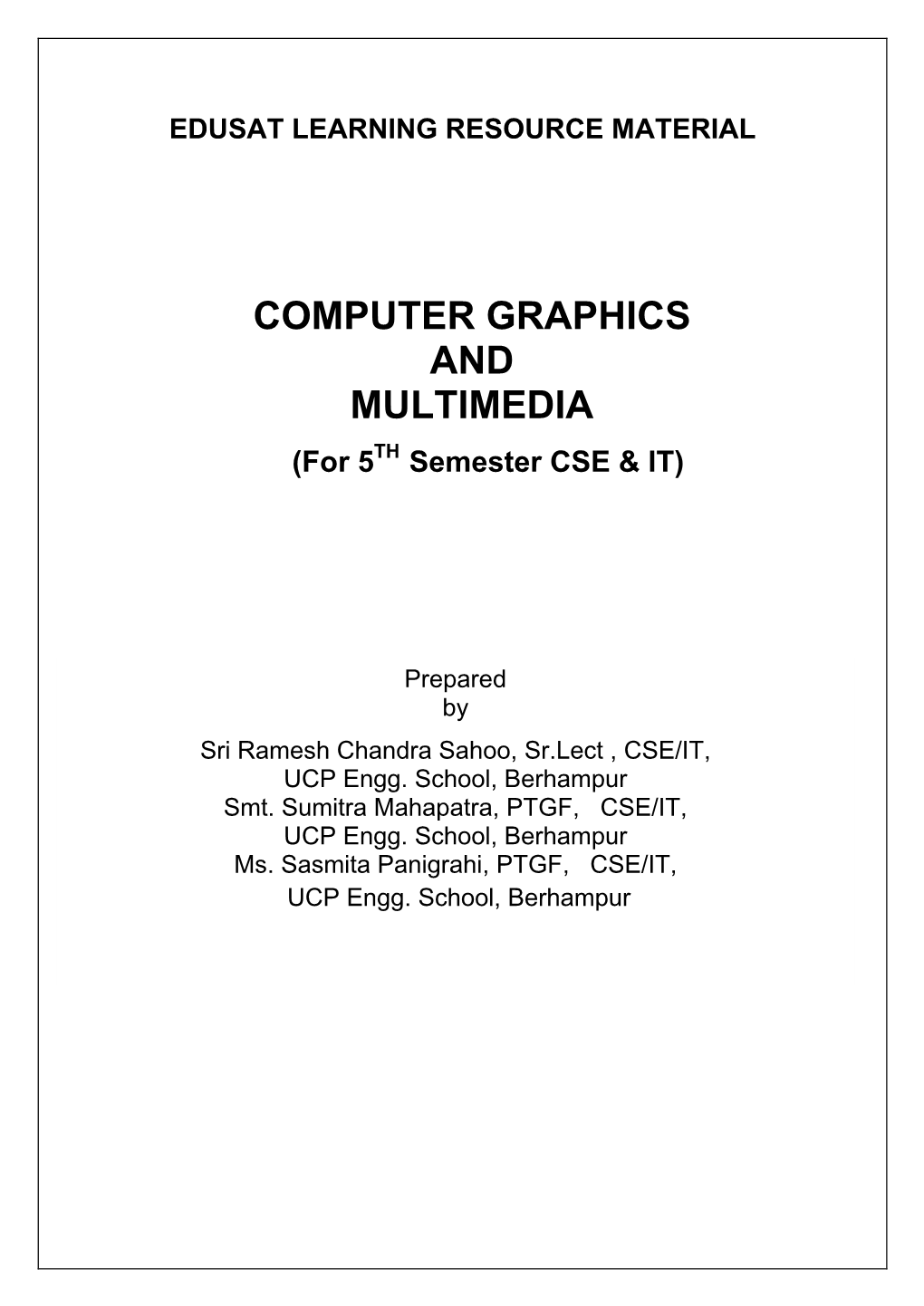 Computer Graphics and Multimedia