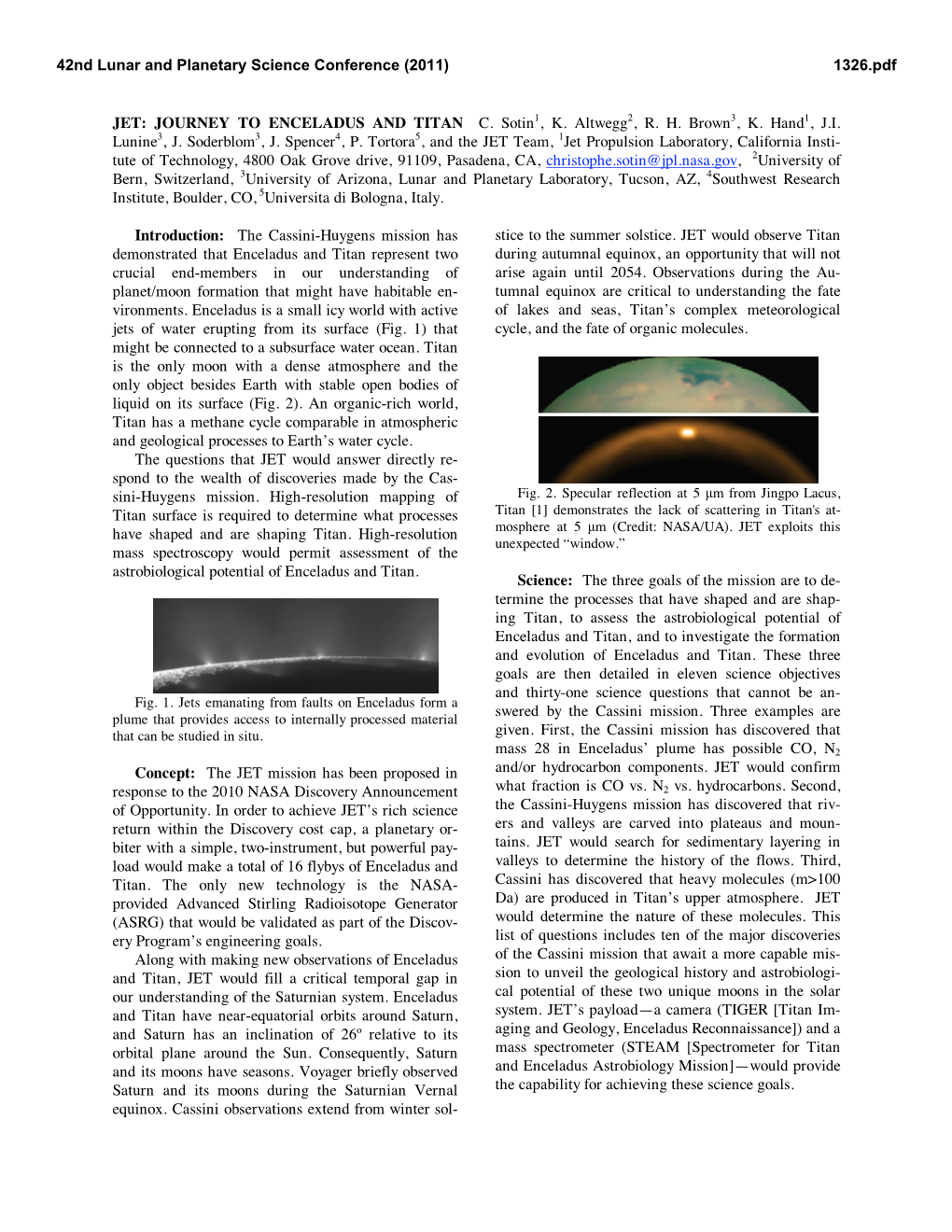 Journey to Enceladus and Titan C