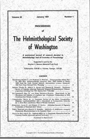 Proceedings of the Helminthological Society of Washington 48(1) 1981