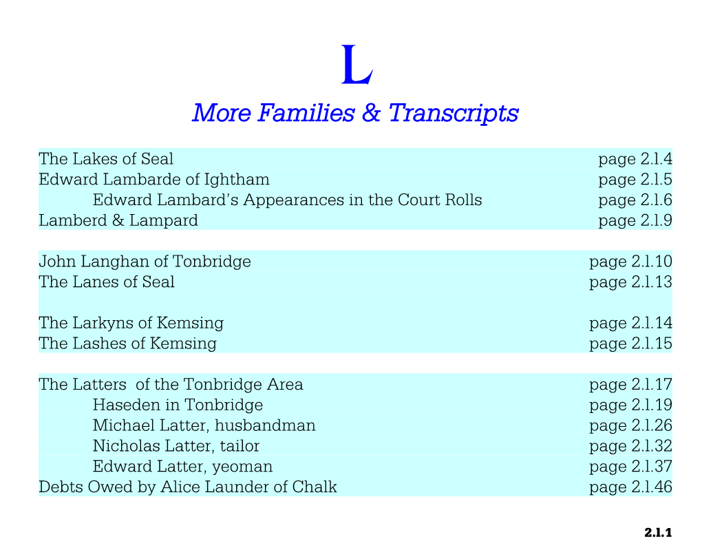 More Families and Transcripts
