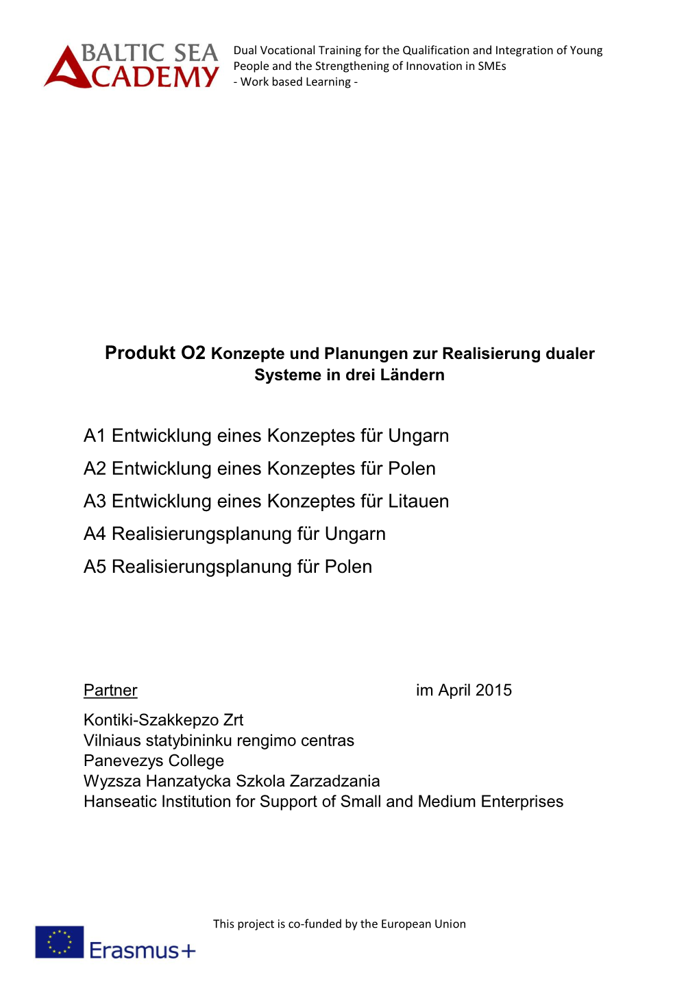 The Concept of the Implementation of Dual Vocational Training in Lithuania