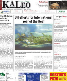 BOSTON's BOSTON's UH Efforts for International Year of the Reef