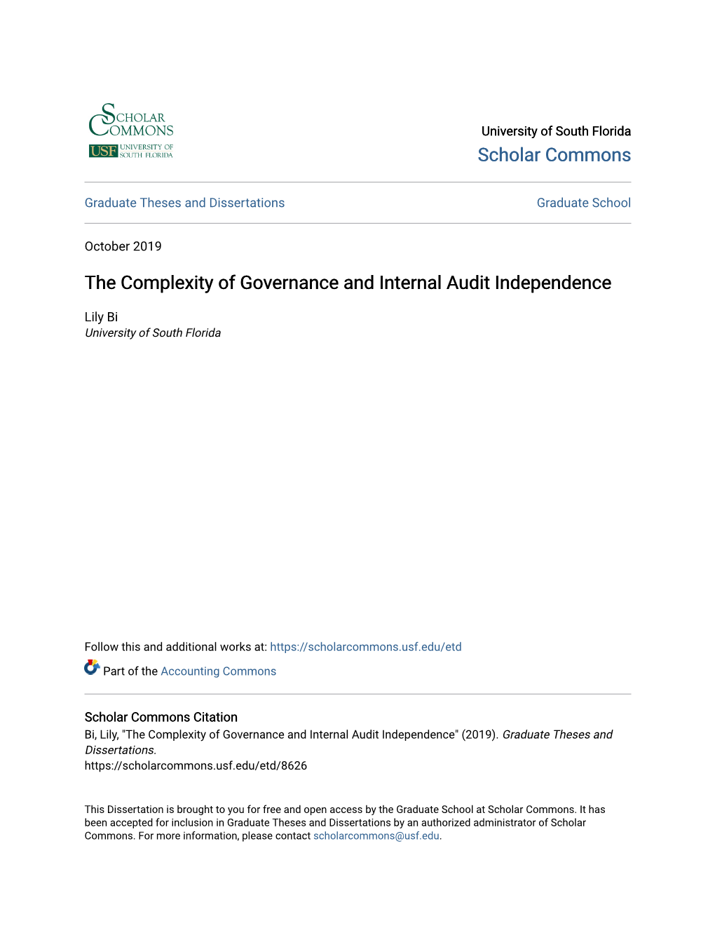 The Complexity of Governance and Internal Audit Independence