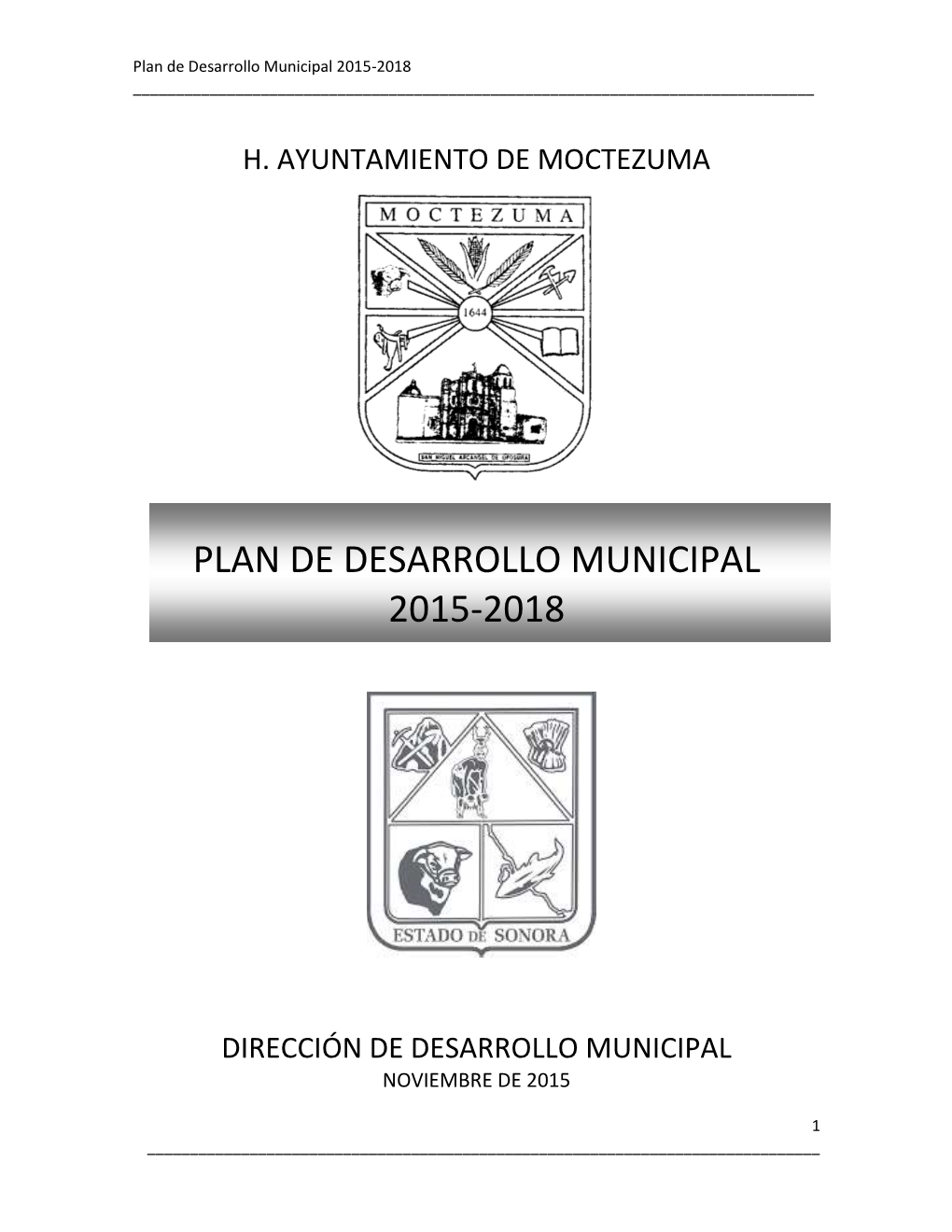 Plan De Desarrollo Municipal 2015-2018 ______