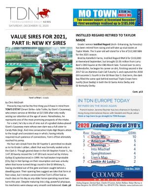 Value Sires for 2021, Part Ii