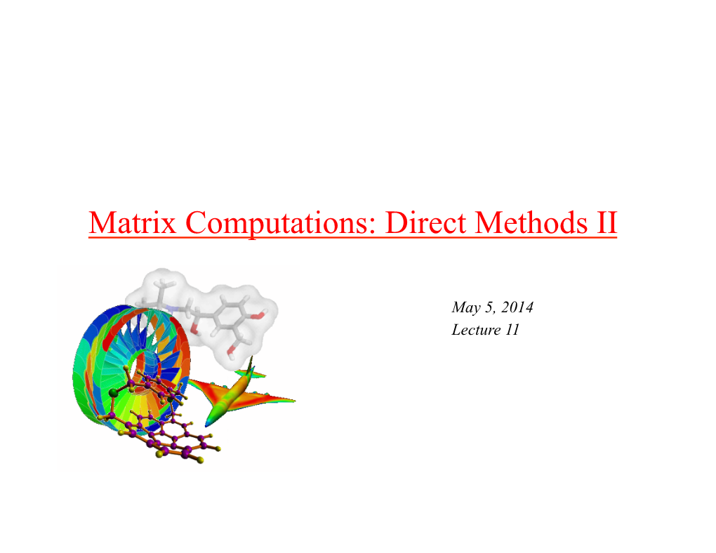 Matrix Computations: Direct Methods II
