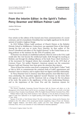 Percy Dearmer and William Palmer Ladd