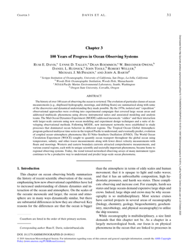 Chapter 3 100 Years of Progress in Ocean Observing Systems