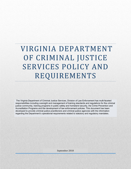 Virginia Criminal Justice Services Policy & Requirements