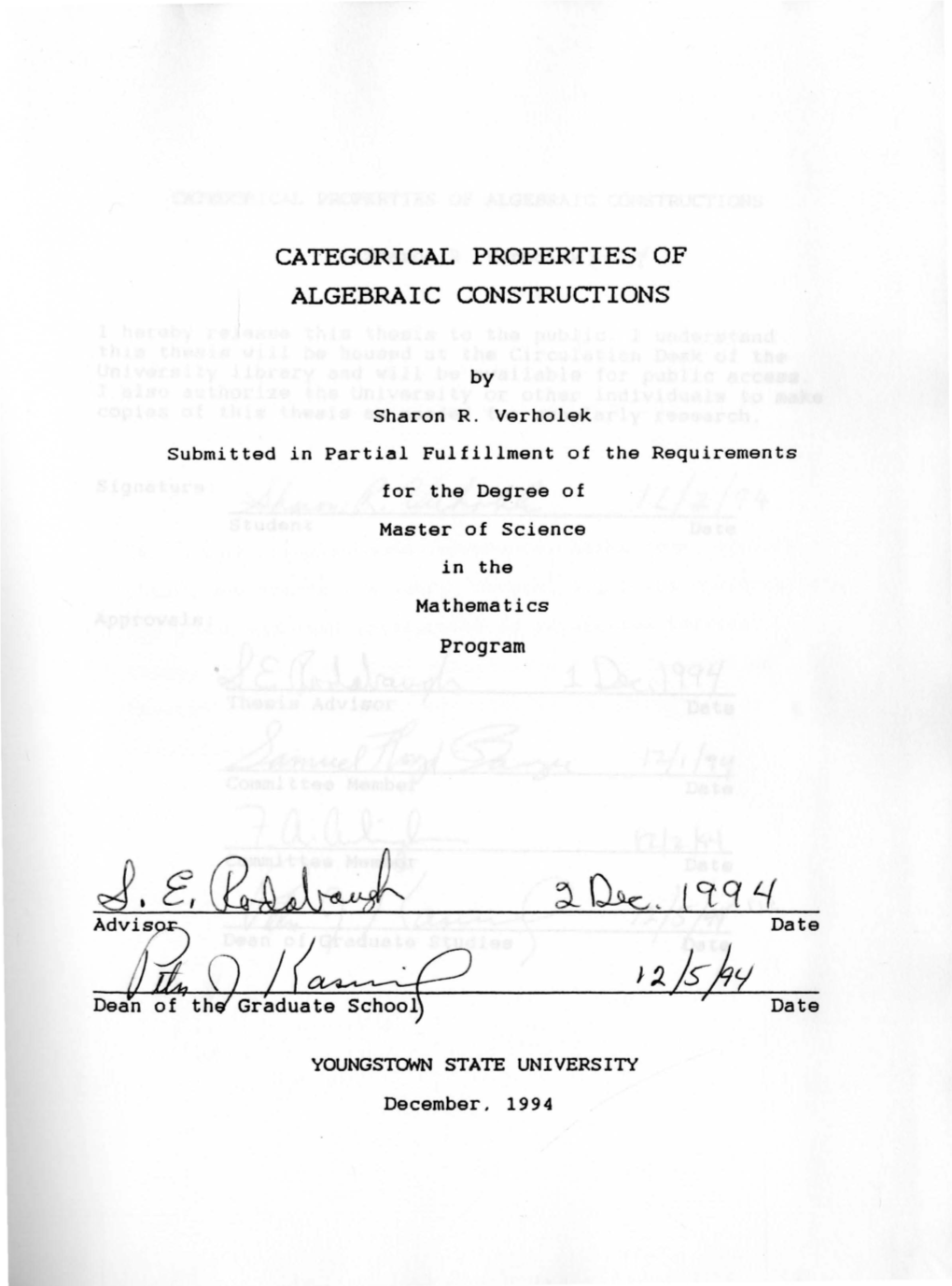 Categorical Properties of Algebraic Constructions