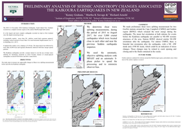 Preliminary Analysis of Seismic Anisotropy Changes Associated the Kaikoura Earthquakes in New Zealand