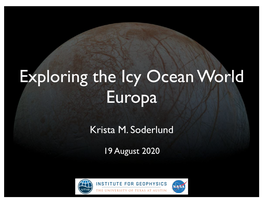 Exploring the Icy Ocean World Europa