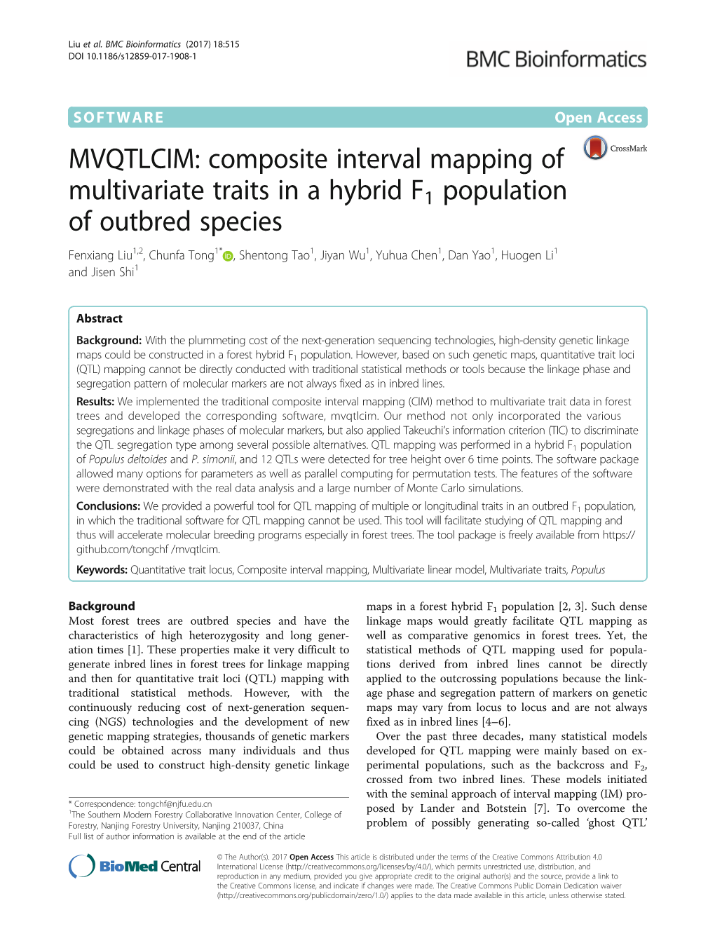 MVQTLCIM: Composite Interval Mapping of Multivariate Traits in a Hybrid F1 Population of Outbred Species