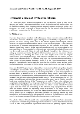 Unheard Voices of Protest in Sikkim