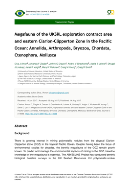 Megafauna of the UKSRL Exploration Contract Area