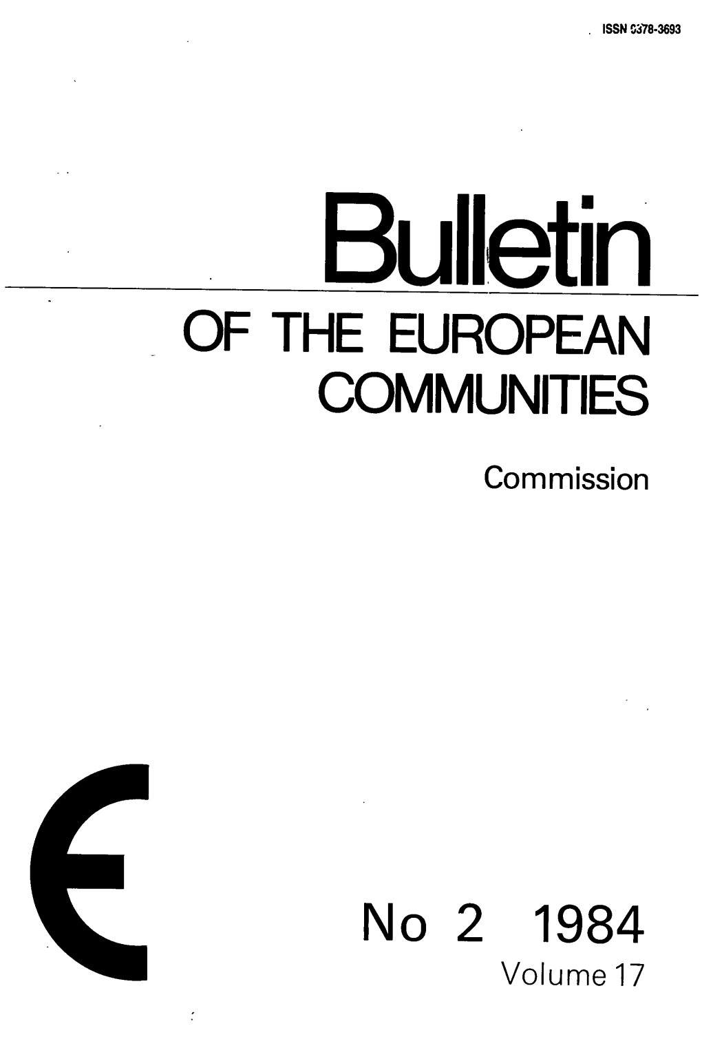 Bulletin of the EUROPEAN COMMUNITIES