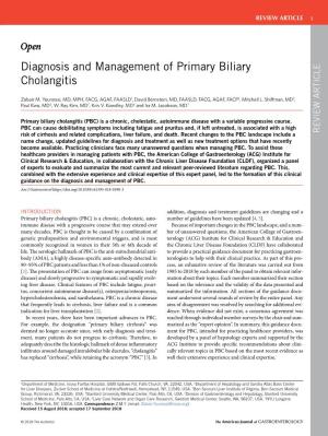 Diagnosis and Management of Primary Biliary Cholangitis Ticle