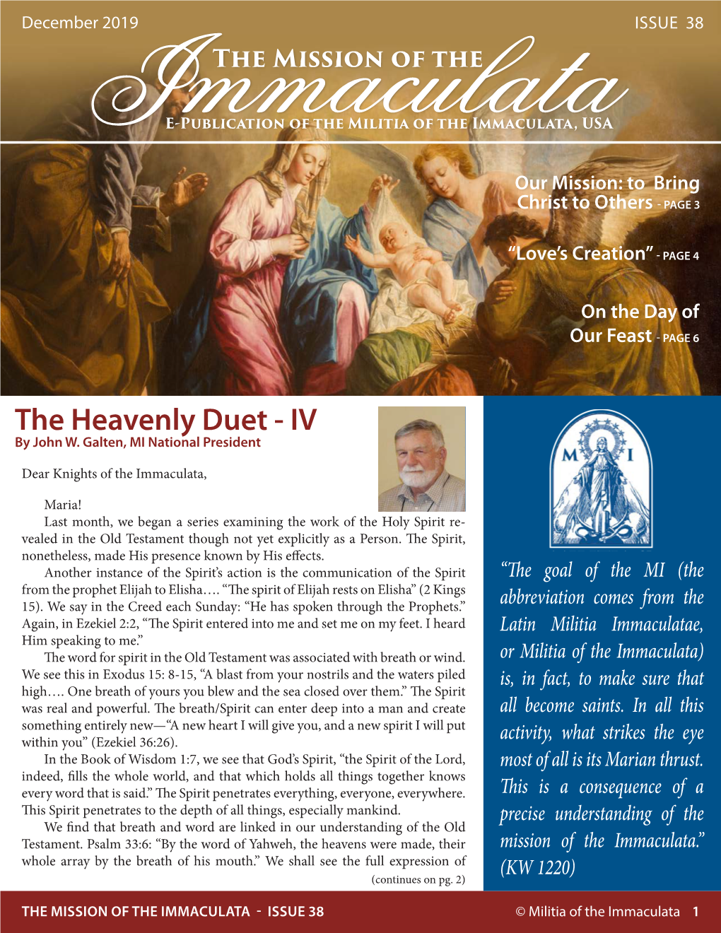 The Mission of the Immaculata Issue 38 December 2019