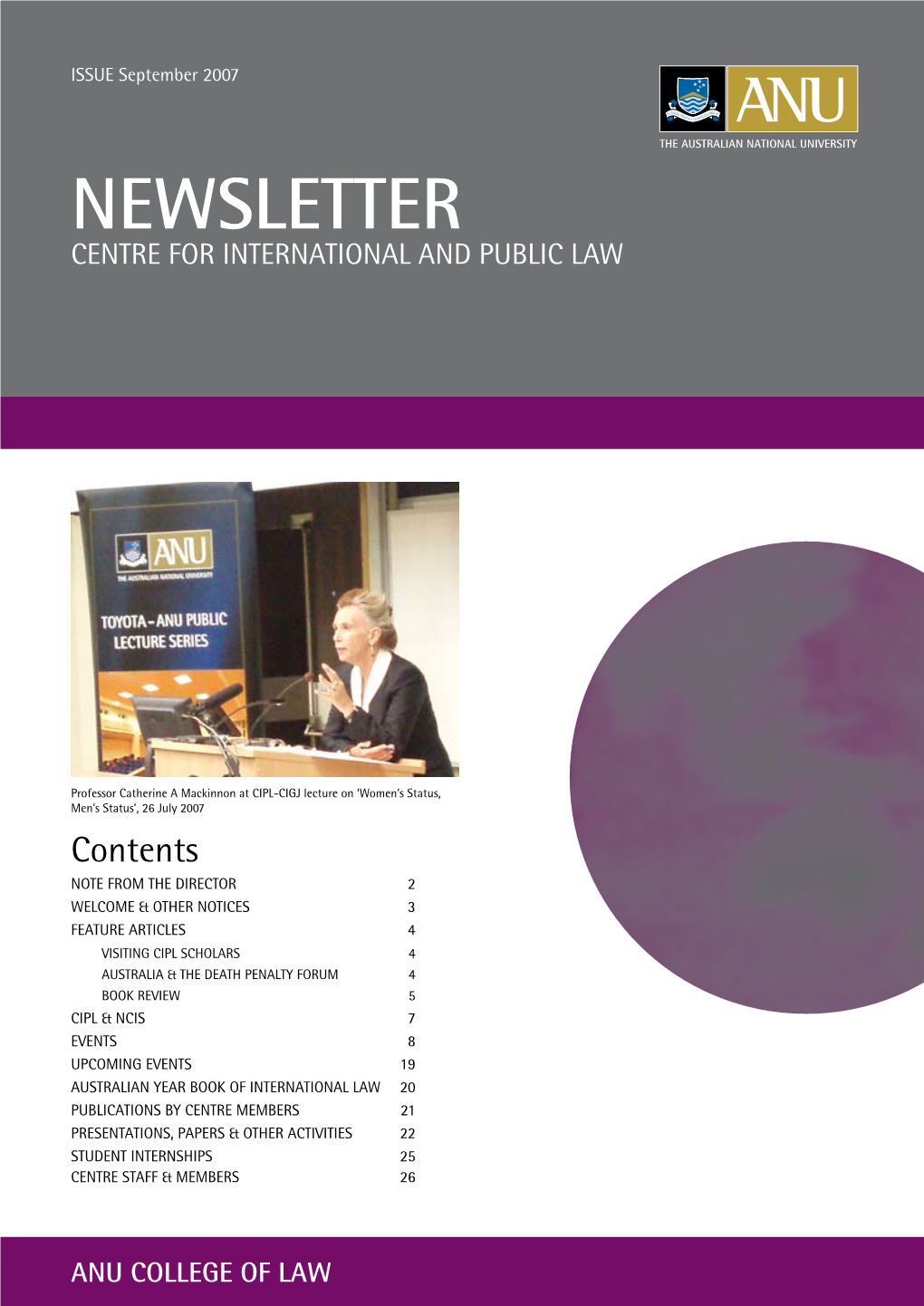 Newsletter Centre for International and Public Law