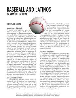 Baseball and Latinos by Ramón J