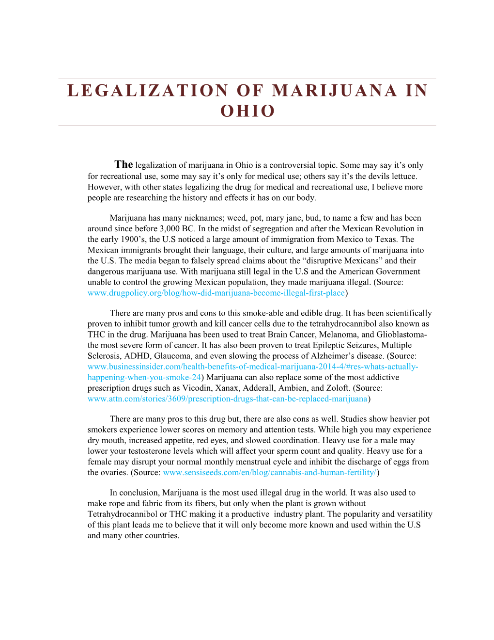 Legalization of Marijuana in Ohio