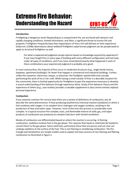 Extreme Fire Behavior: Understanding the Hazard